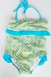 Girls 4-6X 1PC with Ruffle - Aqua/Yellow Plaid