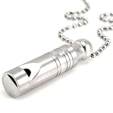 Guardian's Love Stainless Steel Whistle Large Pendant Necklace