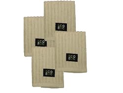 Ribbed Terry Cotton Dish Cloths (Natural, 4-Pack)
