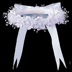 Wedding Flower Girl Light BLUE Floral Headpiece Tiara