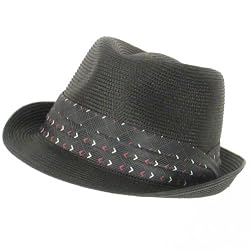 PP WATERPROOF 3 PLEAT STINGY FEDORA CRUSH HAT BLACK MEDIUM