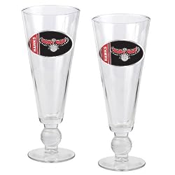 Atlanta Hawks NBA 2pc Pilsner Glass Set with Basketball on stem - Oval Logo by Great American Products