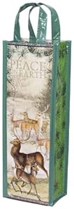 KAF Home Juniper Wine Bag, Peace on Earth Design