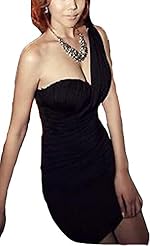 Sexy One Shoulder Above the Knee Cotton Little Black Dress/Party Dress/Mini Dress 