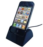 Accessory Village Black Perfect Fit Desktop Dock / Docking Station / Sync Charging Pod For Apple iPhone 4S 4 4G 4HD (WITH UK 3 PIN USB MAINS CHARGER) 41+6Ha8OjcL. SL160 Iphone Docking Station Deals