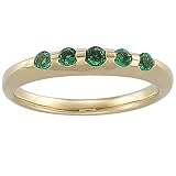 14K Yellow Gold Emerald Ring/Anniversary Band