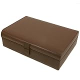 Valet Watches and Jewelry Box Storage Case Leather Brown