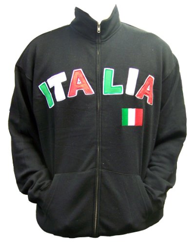 Italy Soccer Track Jacket Zip up Sweatshirt - Black Xxl Italy Soccer Track Jacket Zip up Sweatshirt - Black Xxl