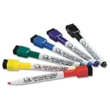 Quartet ReWritables Dry-Erase Mini Markers with Cap-Mounted Erasers, 6-Marker Pack, Assorted Standard Colors (51-659312Q)