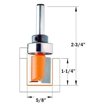 CMT 812.158.11B Pattern Router Bit 1/4-Inch Shank, 5/8-Inch Cutting Diameter, 1-1/4-Inch Cutting Length With 5/8-Inch Bearing