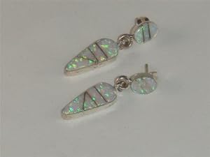 Navajo Indian Jewelry Opal Earrings - ER-0020