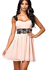 Sexy A-line Chiffon/Polyester/Spandex Lace Summer Skater Dress/Homecoming Dress 