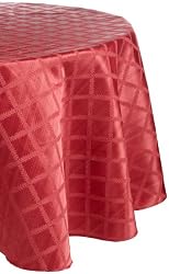 Lenox Laurel Leaf 70-by-104-Inch Oval Tablecloth, Cranberry