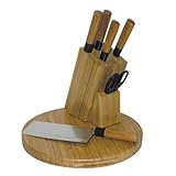 Joyce Chen 7-Piece Burnished Bamboo Knife Set and Block