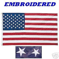 New 5x8 Embriodered Nylon American Flag USA