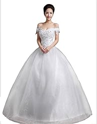 Lace-Up Applique  Floor Length Off the Shoulder Organza  Ball Gown  Dress