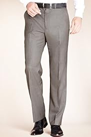 SupercreaseÃ‚Â® Flat Front Straight Leg Trousers with Wool