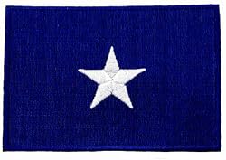 Bonnie Blue Flag Embroidered Patch Texas Star Confederate Iron-On Civil War Military Emblem