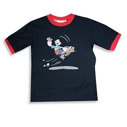 Cool Island - Boys Short Sleeve Tee Shirt, Navy, Red