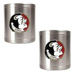Florida State Seminoles NCAA 2pc Stainless Can Holder Set by Great American Products