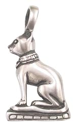 Holy Egyptian Cat Statue Pewter Pendant Necklace