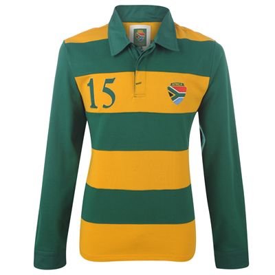 WC Long Sleeve Striped Rugby Shirt Mens South Africa Large
