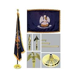 Louisiana 4ft x 6ft Flag telescoping Flagpole Base and Tassel