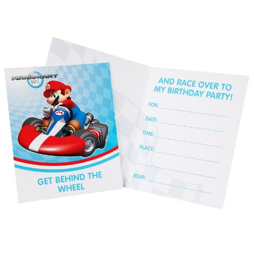 Mario Kart Wii Invitations (8) Party Supplies
