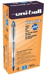 uni-ball Vision Elite Stick Bold Point Roller Ball Pens, 12 Blue Ink Pens (69024)