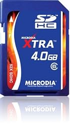 MICRODIA 4 GB SDHC Class 4 Flash Memory Card XTRA 52x