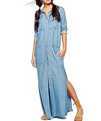 Denim/Polyester Vintage Maxi Dress 