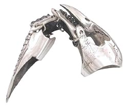 Bird Skull Pewter Finger Armor Spike Ring