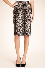 Cotton Rich Leopard Print Pencil Skirt