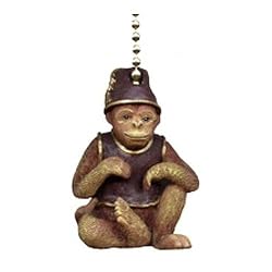 Tiki Tropical Monkey Ceiling Fan Light Pull Chain