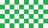 Green and White Checkered Flag - 3 foot by 5 foot Polyester (NEW)