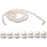 AugustinaJewelry AAA Quality 16 Inch Round 5.5-6mm White Akoya SaltWater Cultured Pearl Necklace