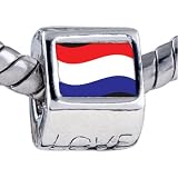 Pugster Pandora Style Bead Netherlands Flag Beads Fits Pandora Bracelet