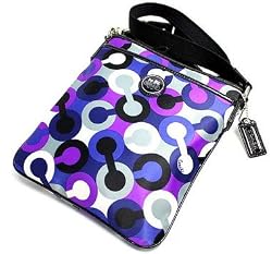 Coach Alex Signature Swingpack Crossbody Messenger Bag Purple Multi