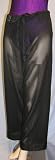 Sheer Drawstring Capri Pants, Black