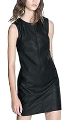 Sexy Sleeveless Short Leather  Dress