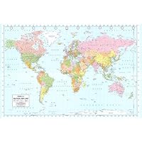 World Map Political Wall globe school USA Europe 24x36 Poster