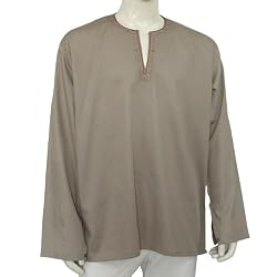 Mens Embroidered Kurta Casual Cotton Shirt India Chest 44 inches