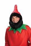 Elf Hat & Beard with Red Hat - Red