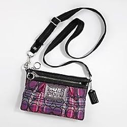 Coach Limited Edition Poppy Tartan Plaid Glam Swingpack Messenger Bag 43287 Pink Multi