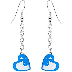 Playboy Bunny Blue Heart Drop Earrings