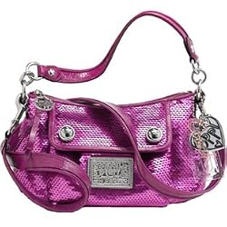 Coach Limited Edition Sequin Groovy Shoudler Bag Purse Tote 16482 Sweetheart