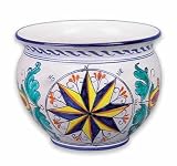 Handmade Large Cachepot with Compass From Italy