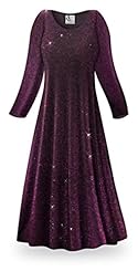Plus Size Petite A-line Long Sleeves Polyester/Spandex General Print Round Neck Maxi Dress 