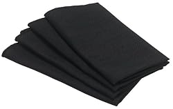 Bardwil Linen Ease 17-inch By 17-inch Set of 4 Napkins, Black