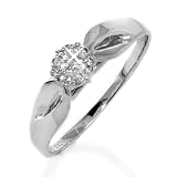 10k White Gold Diamond Promise Ring (.035 ct.), Size 7